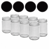 Glazenpotten 900 ml met twist-off deksel (zwart) 8 stuks