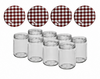 Inmaakpotten 500 ml met twist-off deksel (Bruin/Wit) 8 stuks