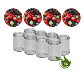 Inmaakpotten 500 ml met twist-off deksel (Bessen) 8 stuks