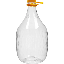 Kunststof gistingsfles 5 L met schroefdop en handvat