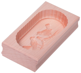 Natuurlijker leven botervorm rechthoek voor 250g boter - motief: 2 vogels