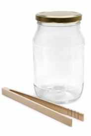 Glazenpot 1.7 liter met dekel en houtentang