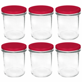 Jampotten 346 ml met twist-off deksel (bordeaux) 6 stuks
