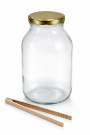 Glazen Pot 3 liter -inclusief deksel &amp; houtentang