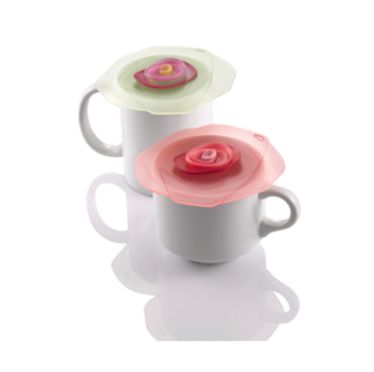 Drink Cover Rose Pink/Green- Set van 2 - 10cm Charles Viancin