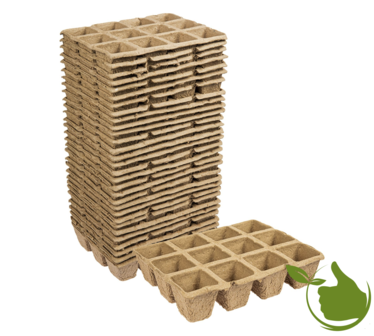 Papieren potjes 12 per tray  4.5x5x4.5cm 30 stuks