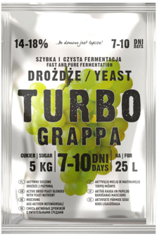 Turbo Grappa distilleerderijgist 7-10 dagen