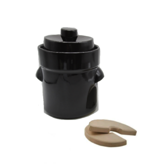 Mini fermentatiepot 2 liter (Bruin/Modern) met verzwaringsstenen