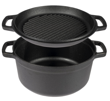 Gietijzeren grillplaat en pan 3,5 l