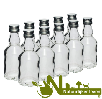 Mini glazenflesjes shotje 50ml (10 stuks)