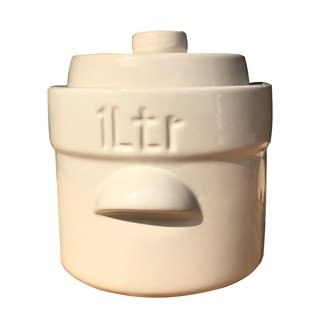 Mini fermentatiepot 1 liter (Creme/Modern) met verzwaringsstenen