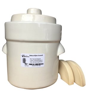 Mini fermentatiepot 2 liter (Creme/Modern) met verzwaringsstenen