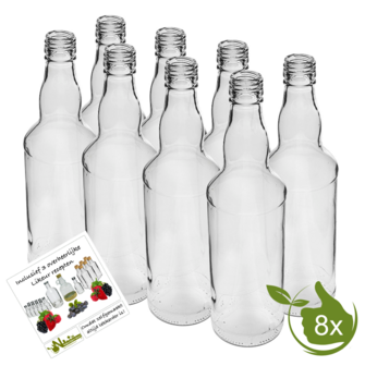 Glazenfles Bolhals 500ml (8 stuks)