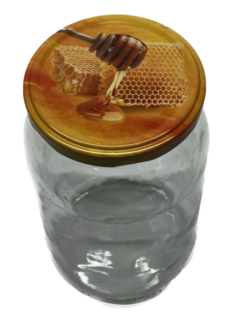 Honingpot 900 ml met twist-off deksel (Honingraat)