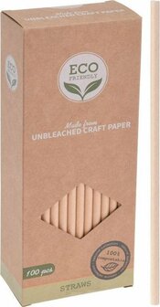 Rietjes kraftpapier 100 stuks - ECO Friendly