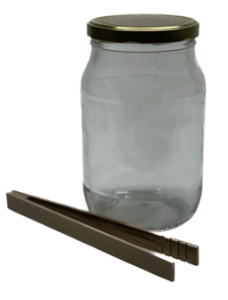 Glazenpot 1.7 liter met dekel en houtentang