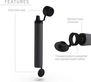 LifeStraw Peak Series Personal Waterfilter Straw Dark Gray