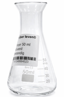 Natuurlijker leven Erlenmeyer 50 ml gegradueerd hittebestendig