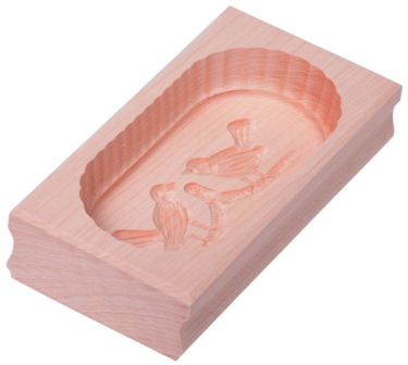 Natuurlijker leven botervorm rechthoek voor 250g boter - motief: 2 vogels