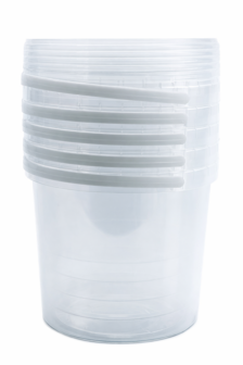 Kunststof emmertje 2.5 liter met deksel 5 stuks