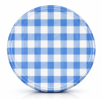 Twist-off deksel blauw/wit blok design