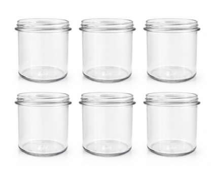 Jampot met twist-off deksel bruin (blok-design)