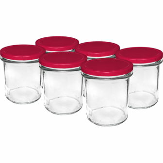 Jampotten 346 ml met twist-off deksel (bordeaux) 6 stuks