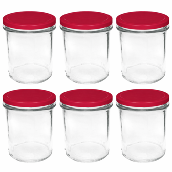 Jampotten 346 ml met twist-off deksel (bordeaux) 6 stuks