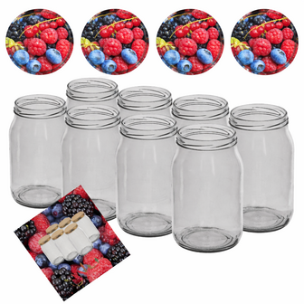 Glass jars 900 ml with twist-off lid (fruit) 8 in unit