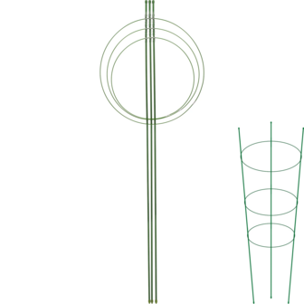 Tuinplantensteunringen, 3 ringen 1,25 m