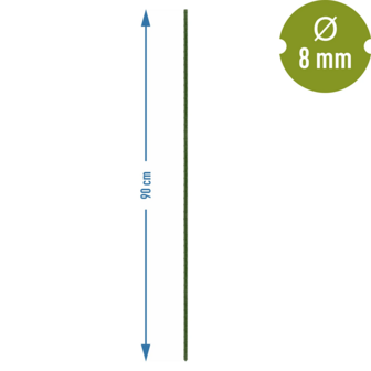 Bioogr&oacute;d Plantensteun - gecoat staal, 0,90 m, 8 mm, 10 stuks
