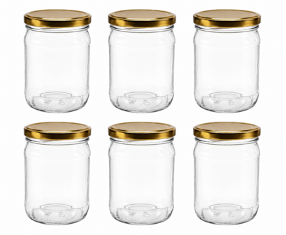 Glazenpotten 500 ml inclusief deksel verpakt per 6 stuks