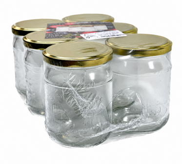 Glazenpotten 500 ml inclusief deksel verpakt per 6 stuks
