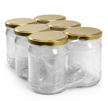 Glazenpotten 500 ml inclusief deksel verpakt per 6 stuks