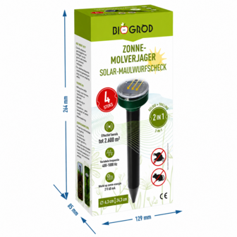 Mollenverjager aangedreven door zon-energie 4 stuks 