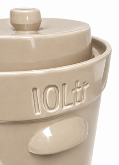 Zuurkoolpot Modern Latte 10 Liter &ndash; Inclusief Verzwaringsstenen
