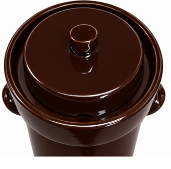 Zuurkoolpot 20 liter bruin modern met 2 verzwaringsstenen