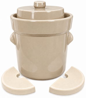 Zuurkoolpot Modern Latte 5 Liter &ndash; Inclusief Verzwaringsstenen