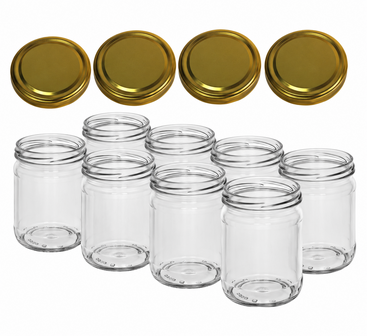Inmaakpotten 500 ml met twist-off deksel goud