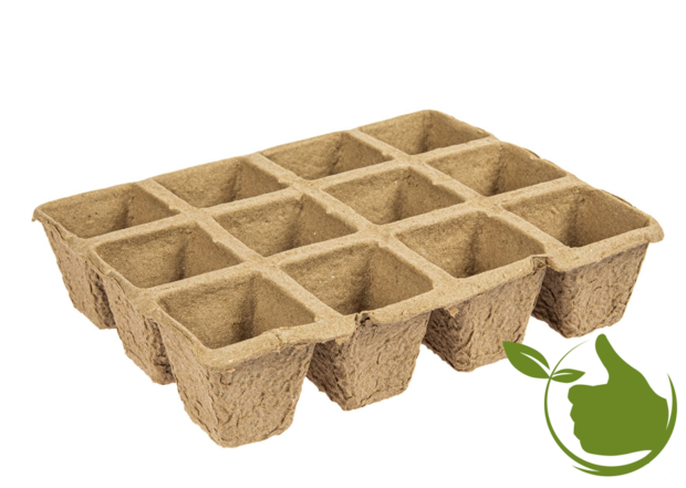 Papieren potjes 12 per tray  4.5x5x4.5cm 30 stuks