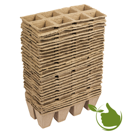 Papieren potjes 8 per tray  6x6x6cm 30 stuks