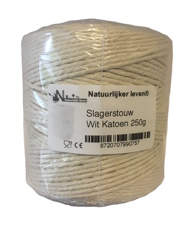 Slagerstouw, Wit Katoen 250g