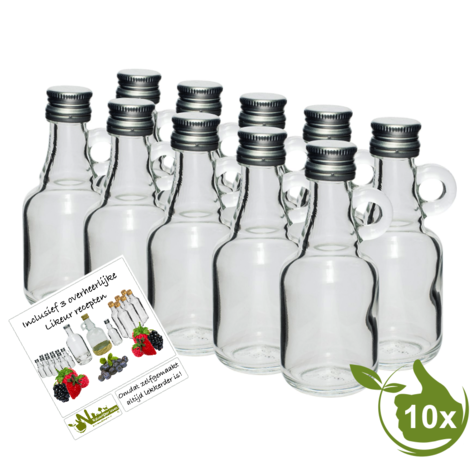 Mini glazenflesjes shotje40ml (10 stuks)