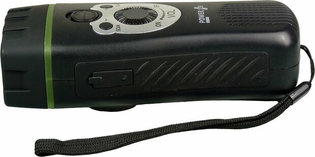 Wolf Dynamo 3 LED Zaklamp FM Scan Radio