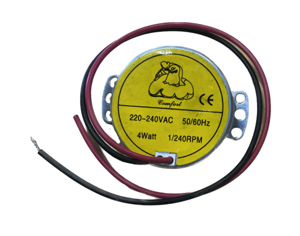 Keermotor los voor eiertray 230Volt, 6mm as, ¼ RPH