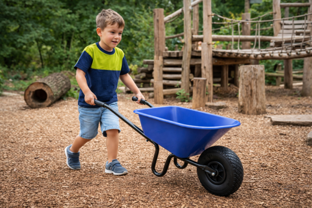 Natuurlijker leven Kinderkruiwagen Blauw metaal/kunststof