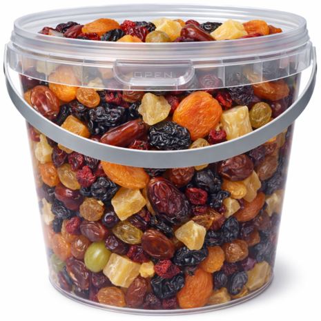 Kunststof emmertje 2.5 liter met deksel 5 stuks