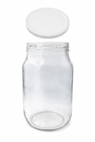 Glazenpot 1.7 liter met witte deksel