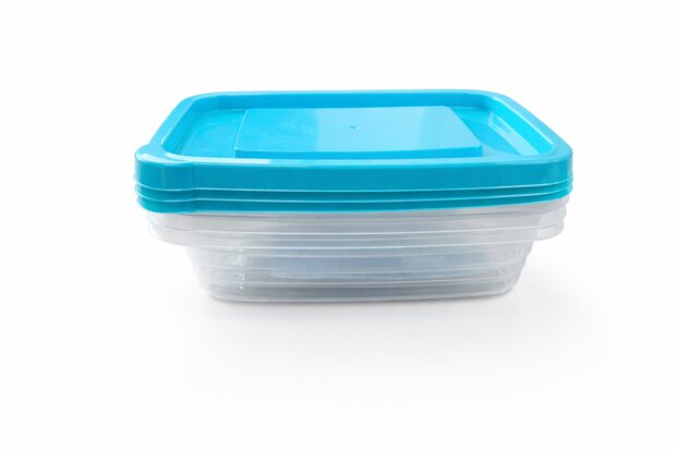 Set van 3 Kunststof Bewaarbakjes met Deksel &ndash; 1020 ml