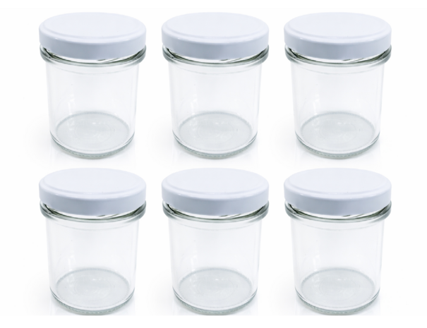 Jampotten 346 ml met twist-off deksel wit (6 stuks)